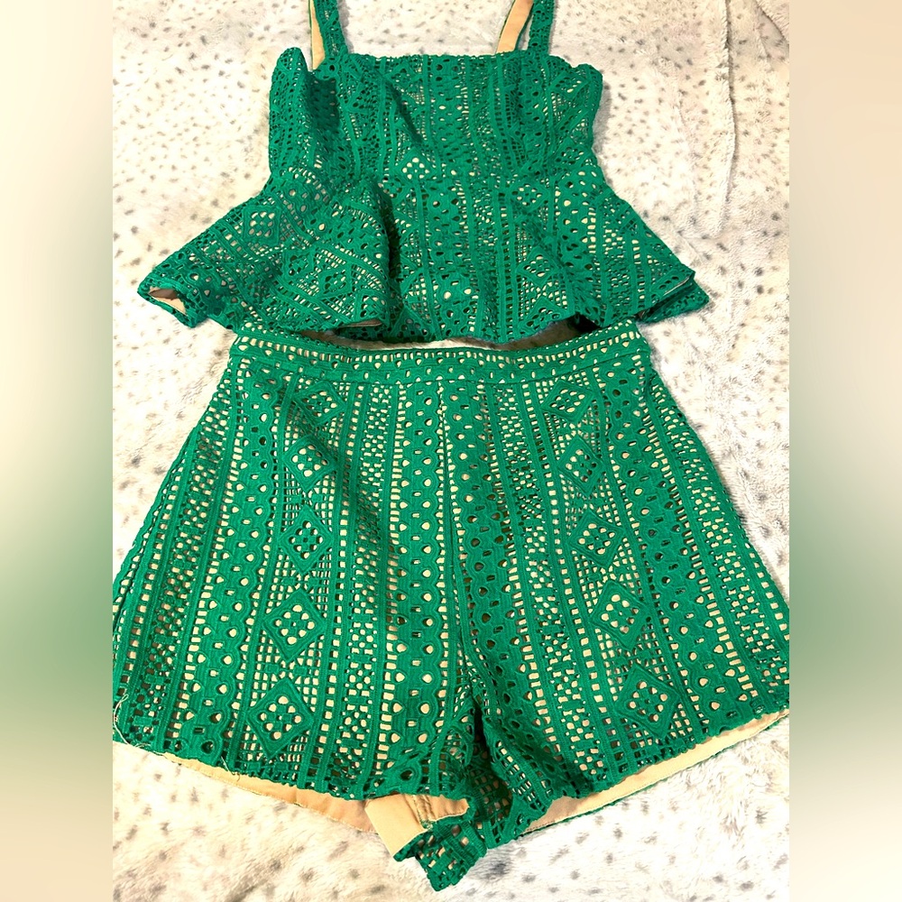 Closet Chic Green Eyelet Ensemble